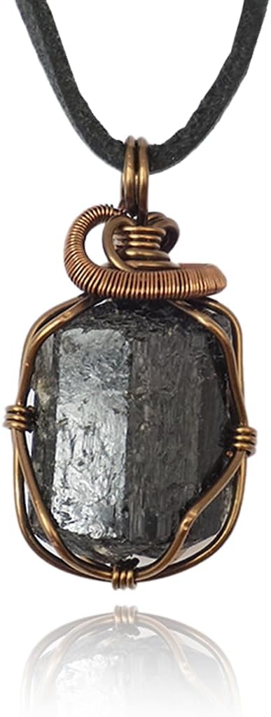 Men's Birthstone Crystal Necklace - Unique Antique Bronze Design