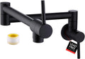 Pot Filler Folding Kitchen Faucet Double Joint Swing Arm - Matte Black
