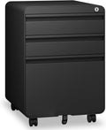 Dripex 3 Drawer File Cabinet with Lock and Wheels for Home Office
