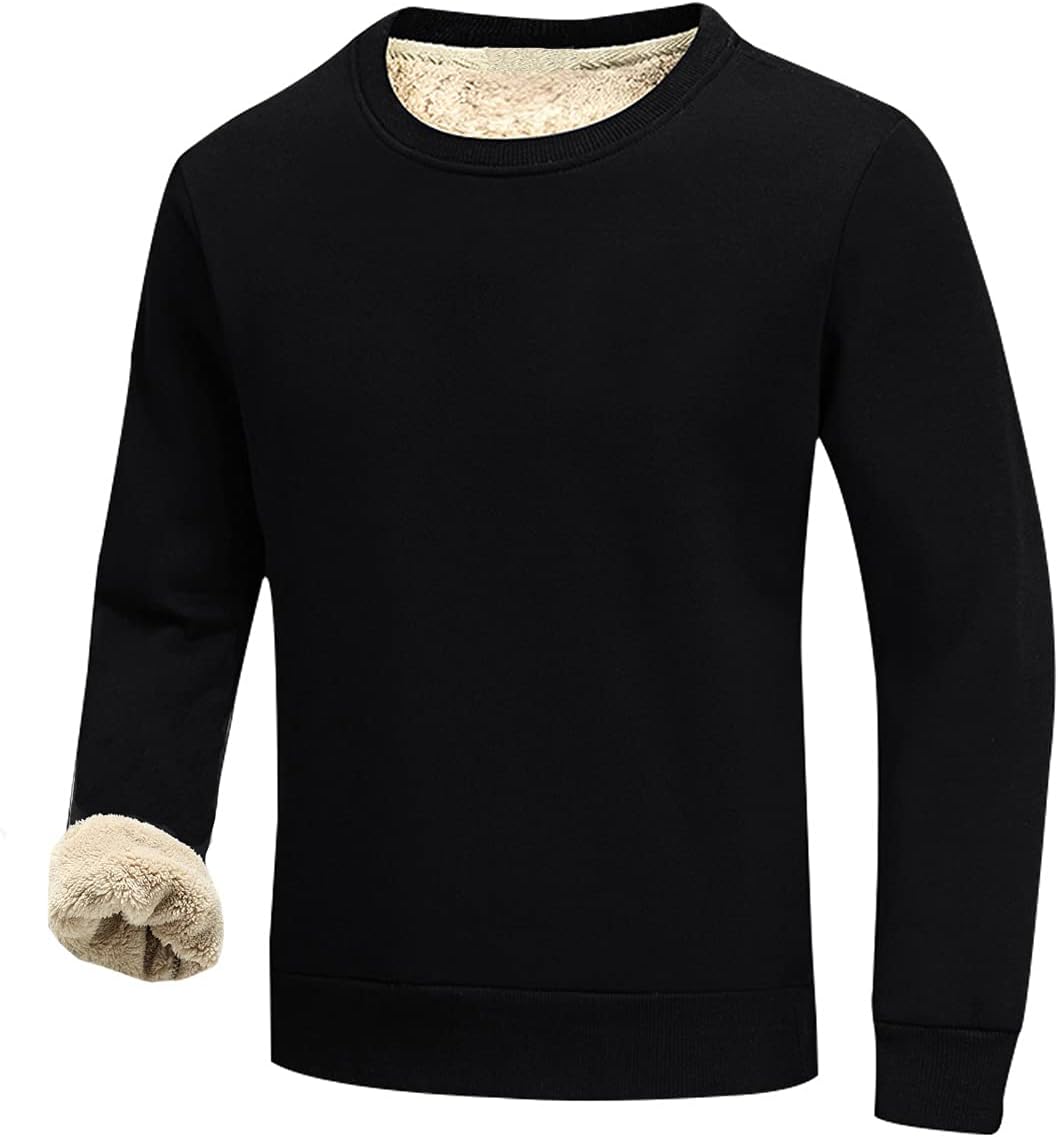 Gihuo Men's Warm Crewneck Sherpa Lined Fleece Sweatshirt