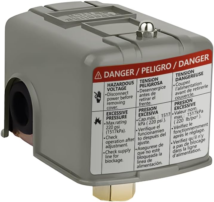 Adjustable Well Pump Pressure Switch - 40-60psi Control