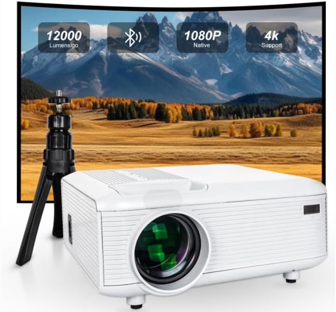 2024 Mini 4K Projector with 300 Screen & Bluetooth
