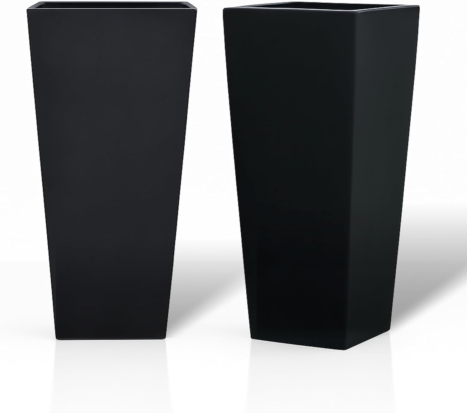 27 Inch Tall Black Outdoor Planters Set of 2 for Stylish Decor