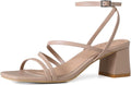 Strappy Heels for Women Low Chunky Block Heel - Comfortable Dress