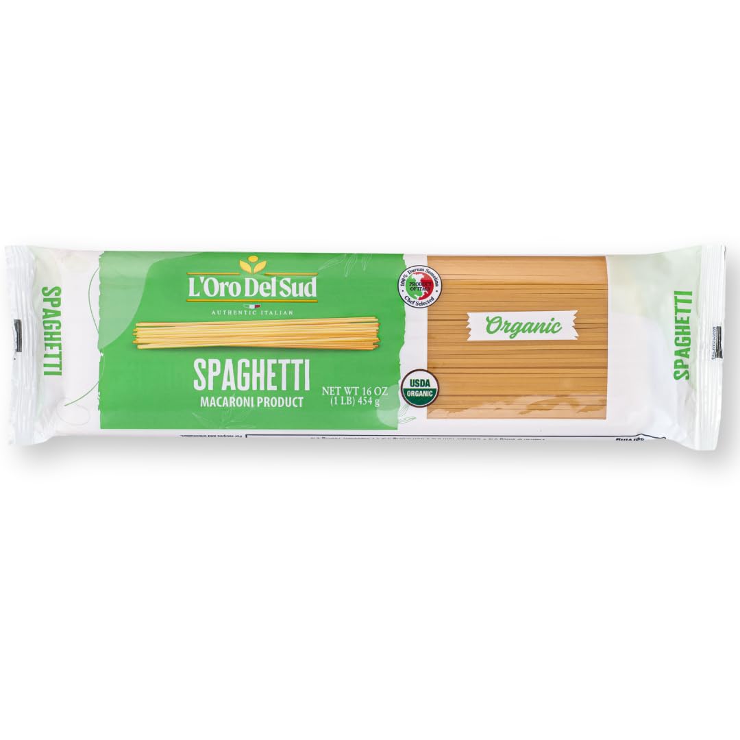 Organic Spaghetti Pasta Made from 100% Durum Wheat, Premium Quality