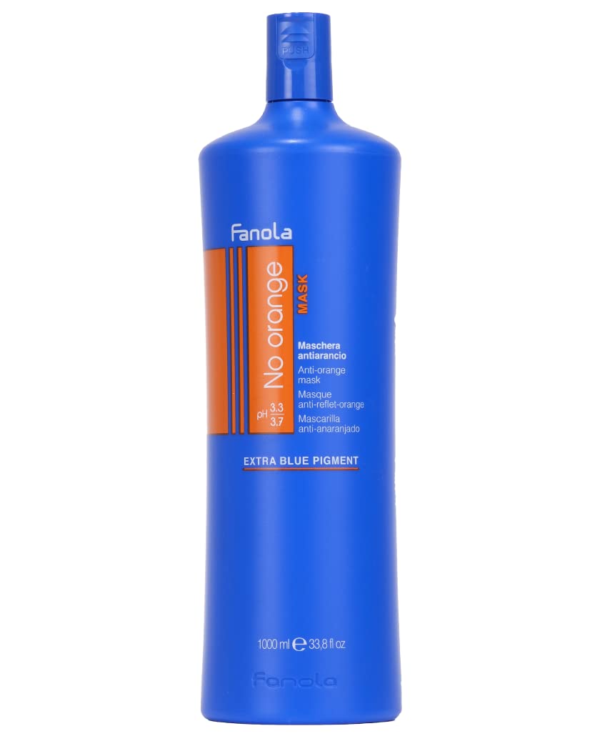 Fanola No Orange Mask - Color Depositing Blue Hair Mask 33.8 Fl Oz