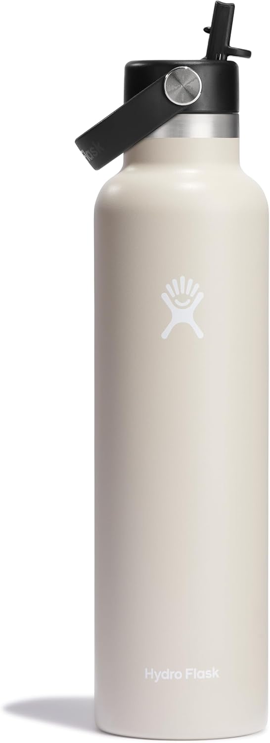 Hydro Flask Insulated Water Bottle with Straw Lid - 24 Oz Oat Tan