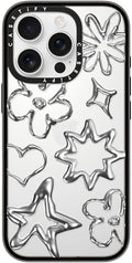 Compact iPhone 16 Pro Case Chrome Doodles - Slim 4 ft Protection