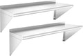 Stainless Steel Shelf 12 in x 48 in 2-Pack - Heavy Duty Wall Mounted