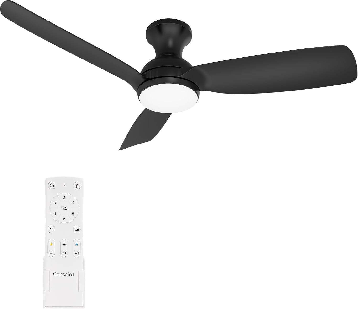 Consciot 44 Inch Ceiling Fan with Light and Remote Control