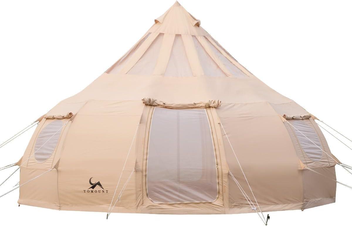 TOMOUNT 16.4ft Canvas Bell Tent - Ultimate Glamping for 6-8!