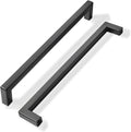 8 in Center to Center Matte Black Cabinet Pulls 10 Pack - Slim Solid