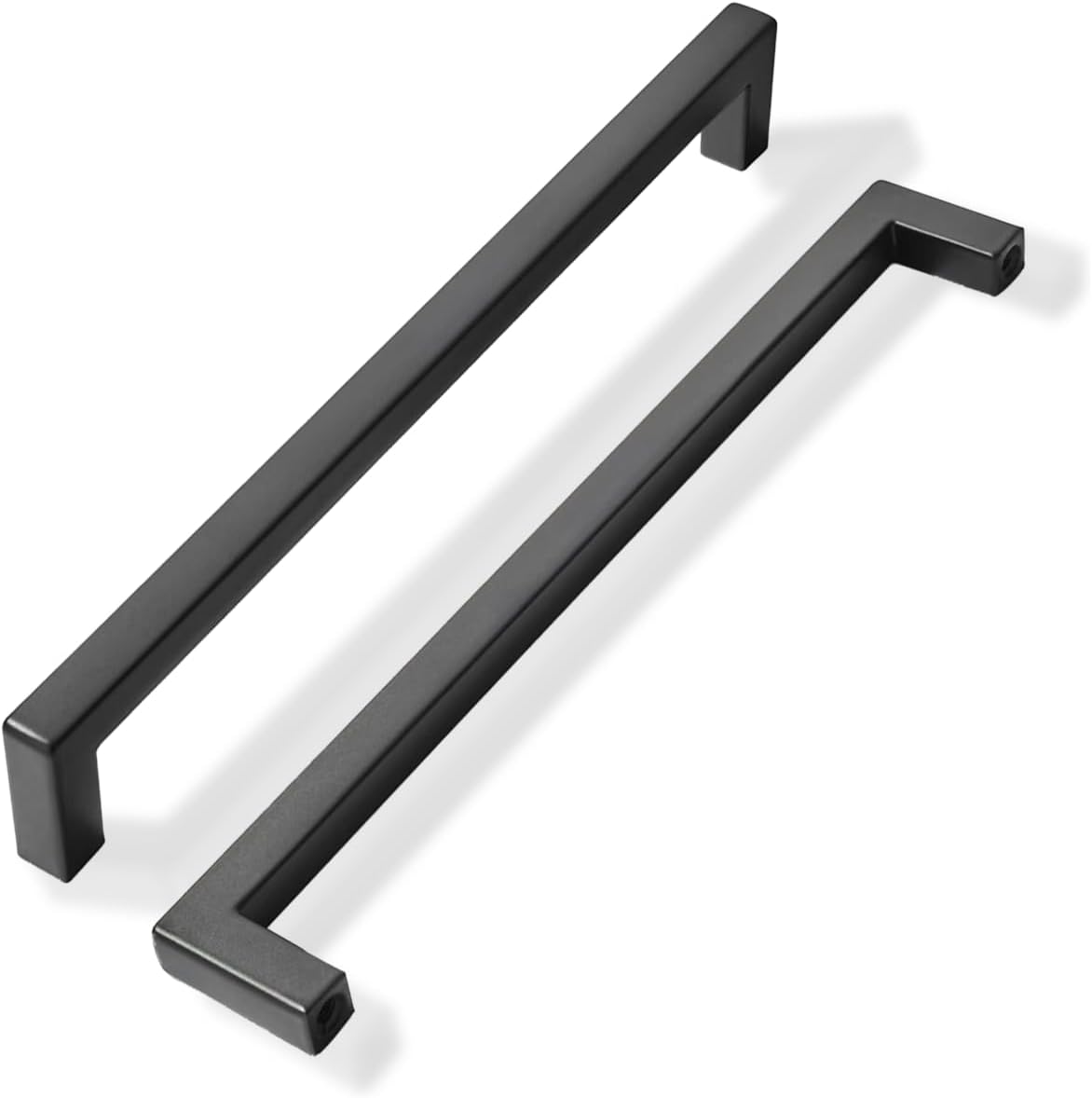 8 Inch Center to Center Solid Matte Black Cabinet Pulls for Home