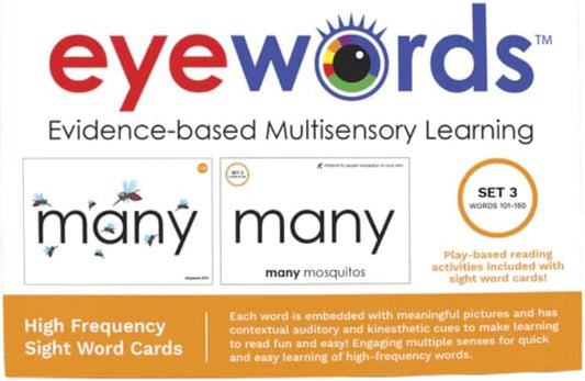 Kinesthetic Sight Word Flash Cards - Set #3, Words 101-150