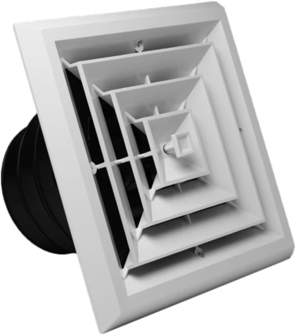RectorSeal TRUaire Grille/Damper 8X8 4 Way Ceiling Diffuser