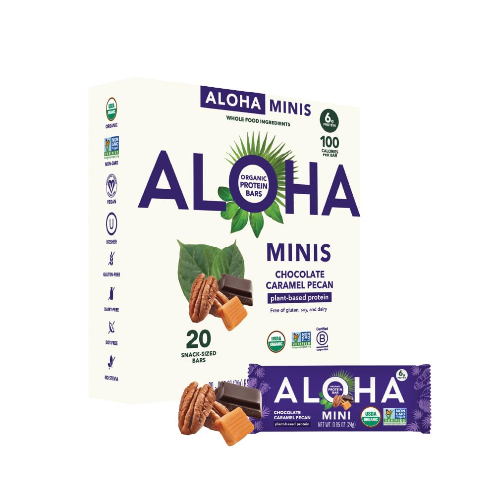 ALOHA Organic Plant Based Protein Bar MINIS for Healthy Snacking