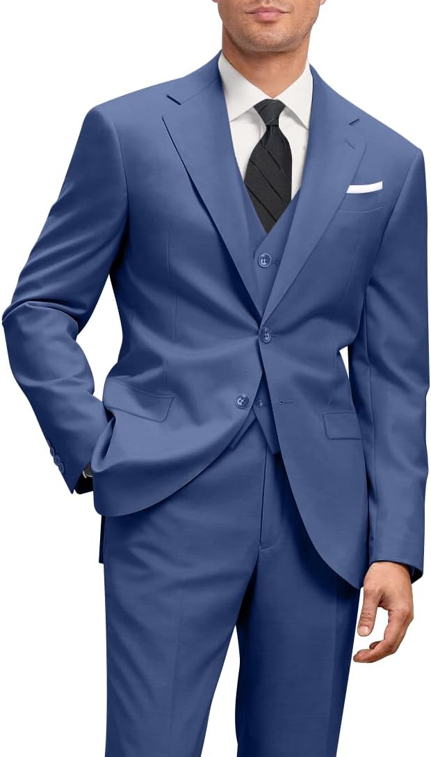 Men's Slim Fit 3 Piece Suit Set with Tie for Any Occasion