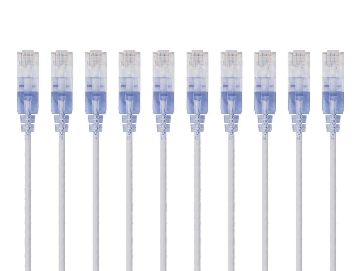 Monoprice SlimRun Cat6A Ethernet Patch Cable - 14 Feet, 10-Pack
