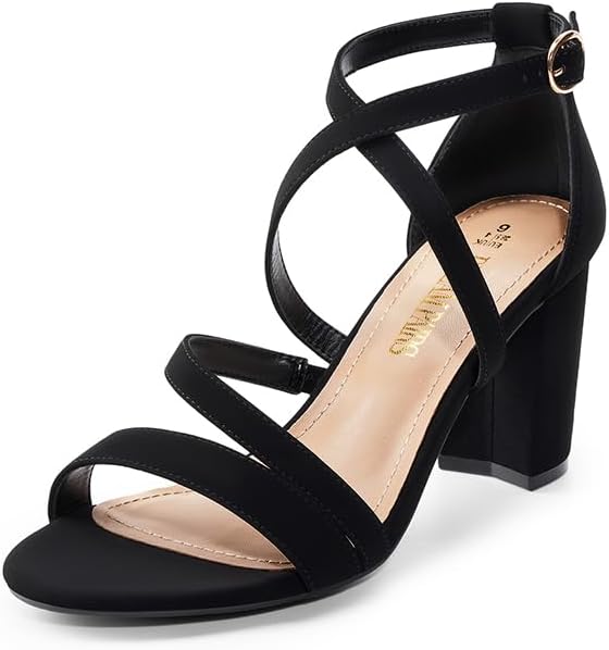 DREAM PAIRS Womens Ankle Strap Dress Pump Low Chunky Heel Sandals