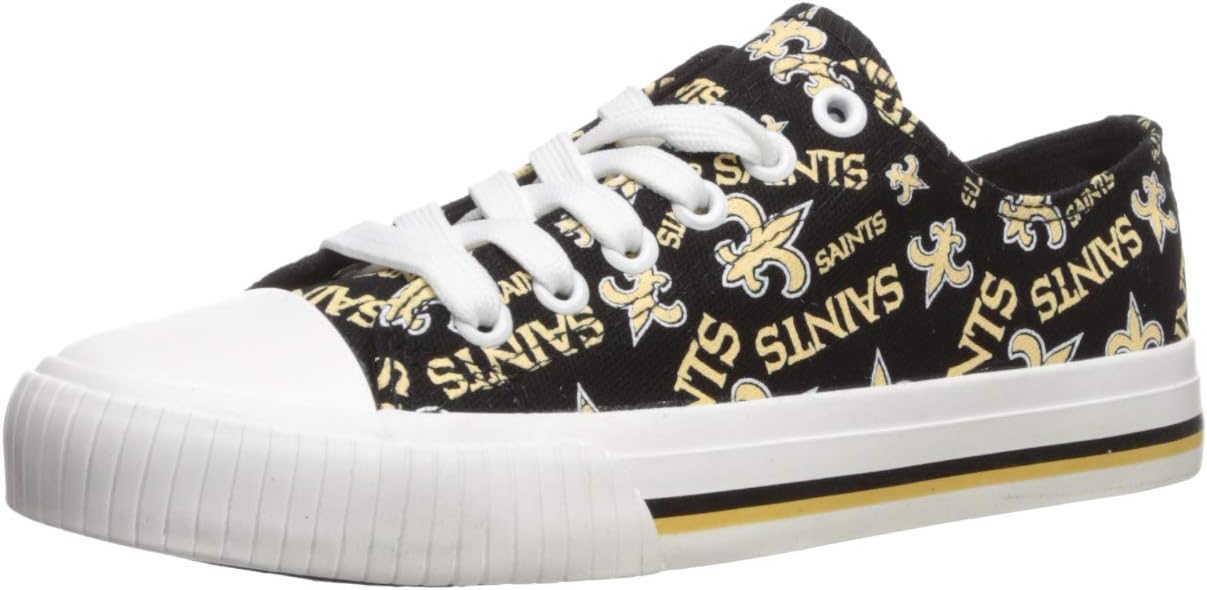 FOCO Women's NFL Team Logo Glitter Low Top Canvas Sneakers