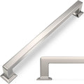 12.5in Brushed Satin Nickel Cabinet Handles 6 Pack - Solid Zinc Pulls