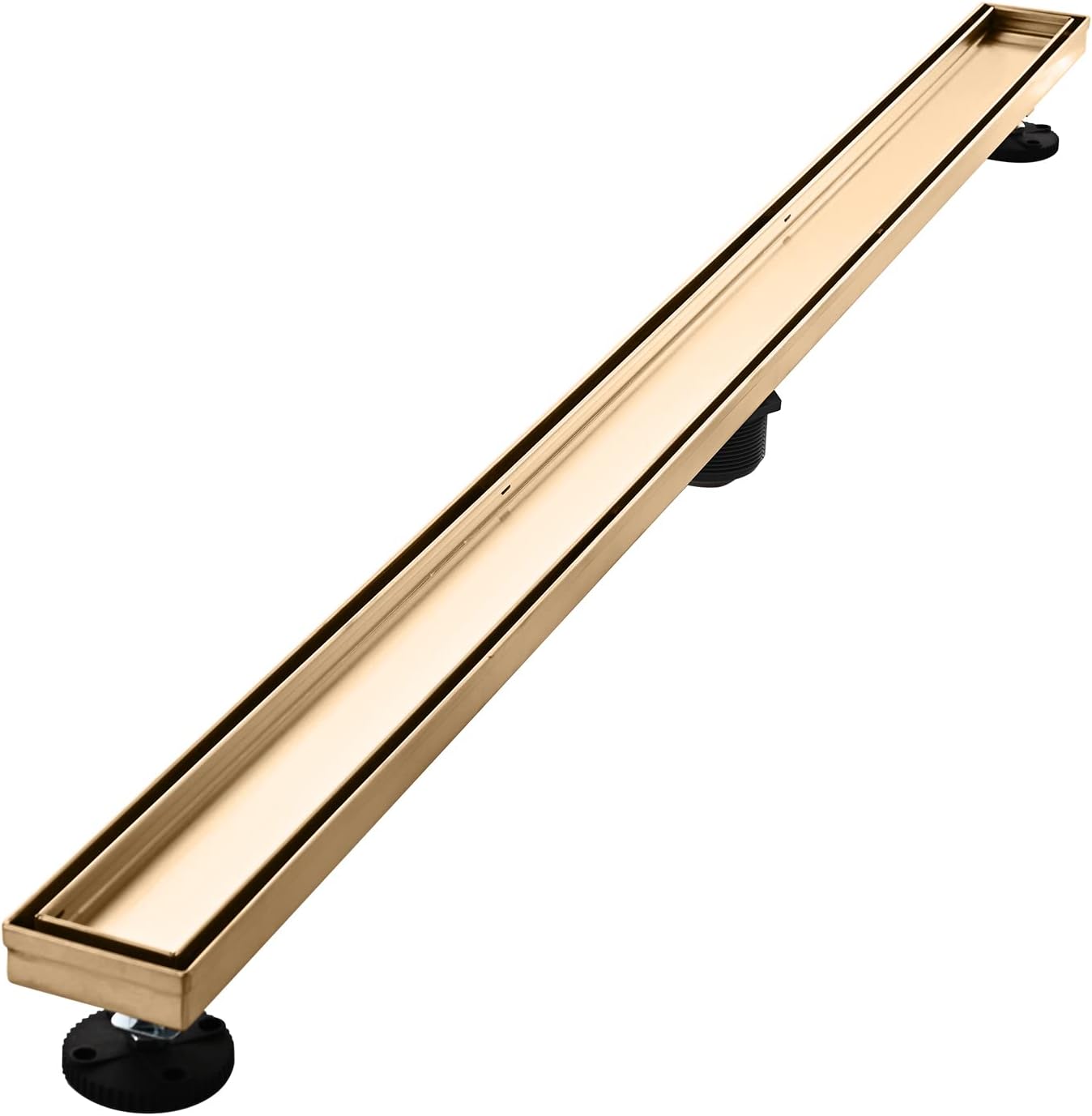 Linear Shower Floor Drain, Brushed Gold 48 Inch Stainless Steel