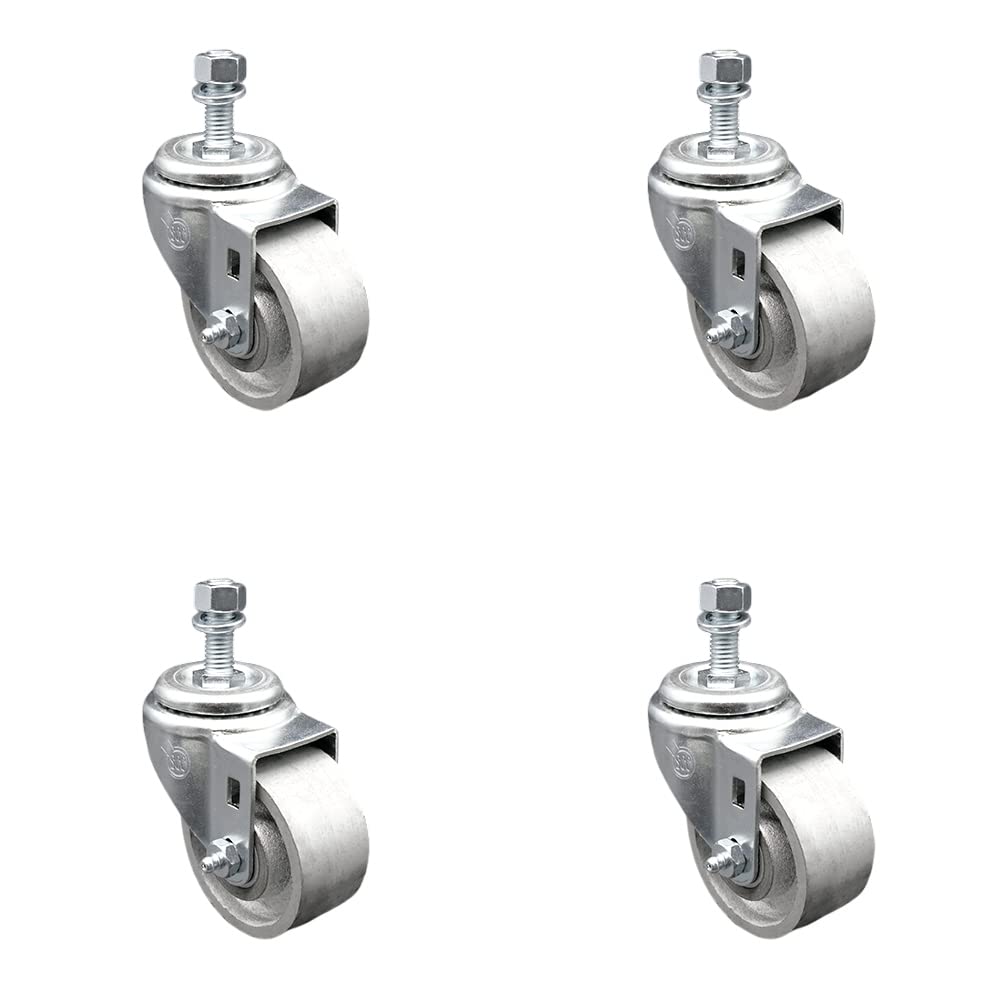 Service Caster Semi Steel Cast Iron Swivel Caster Set of 4