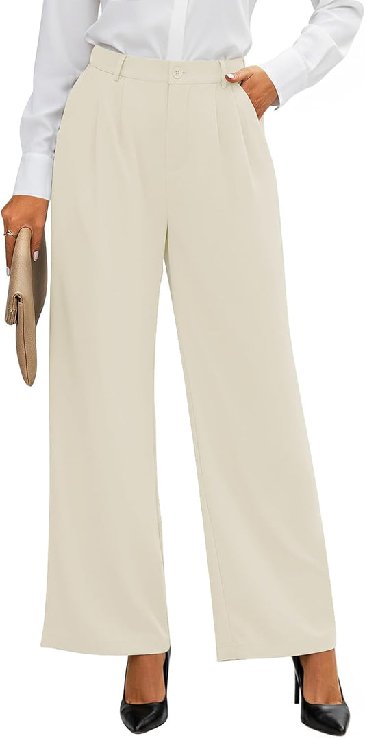 GRAPENT Wide Leg Pants for Women - Stylish High Waisted Trousers