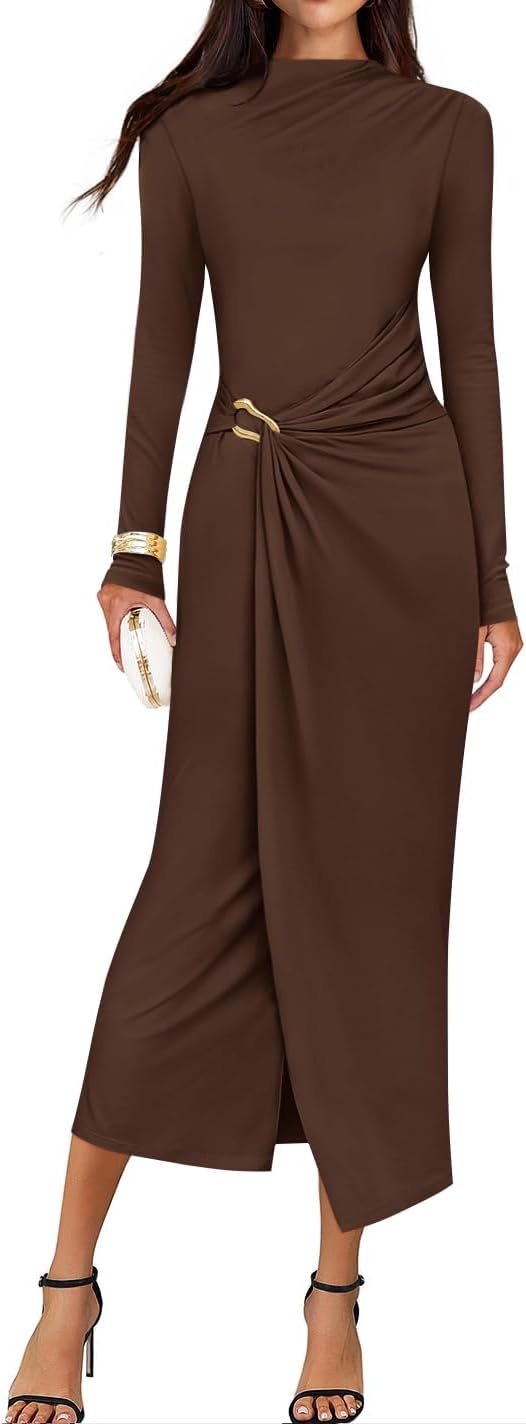 Stylish Women's Fall Long Sleeve Bodycon Dress for Events