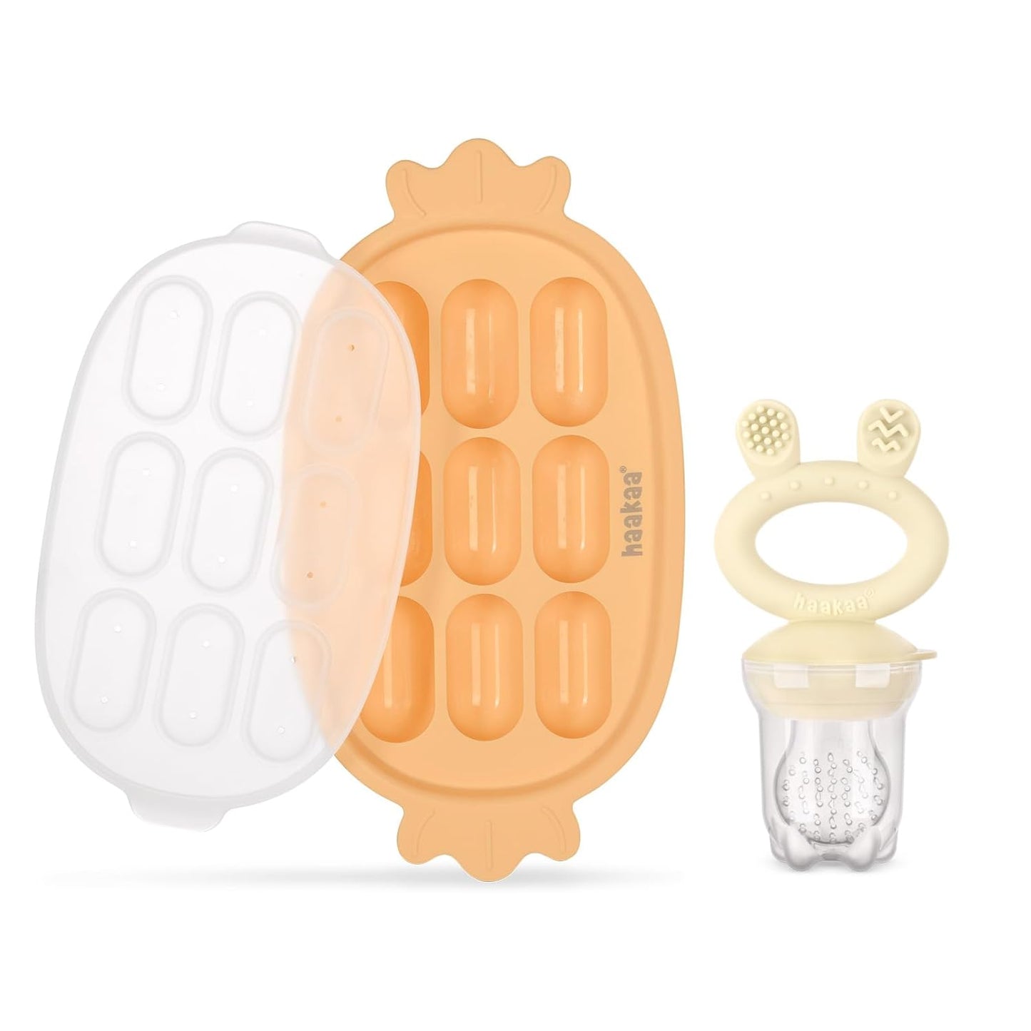 Haakaa Baby Fruit Food Feeder & Silicone Freezer Nibble Tray