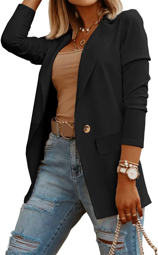Womens Casual Long Sleeve Blazers for Work and Office Style
