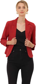Allegra K Women's Open Front Crop Blazer - Lightweight (Style ZZDS)