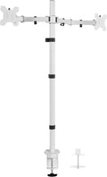 Dual Monitor Stand Up Desk Mount 39in Pole - Extra Tall Adjustable