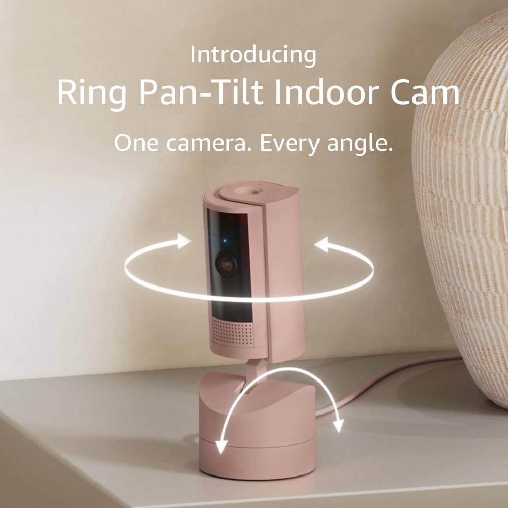 Ring Pan-Tilt Cam | 360 View, HD Video, Two-Way Talk | Blush