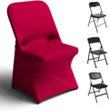 Trlyc Spandex Folding Chair Covers 30 Pcs - Stretchy Burgundy