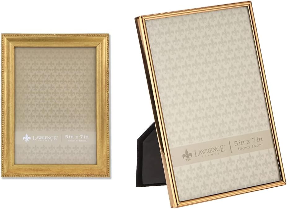 Classic Bead Picture Frame 5x7 in Gold for Elegant Decor