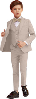 Boy Suits 5 Piece Slim Fit Suit for Kids Toddler Formal Set - Sharp is