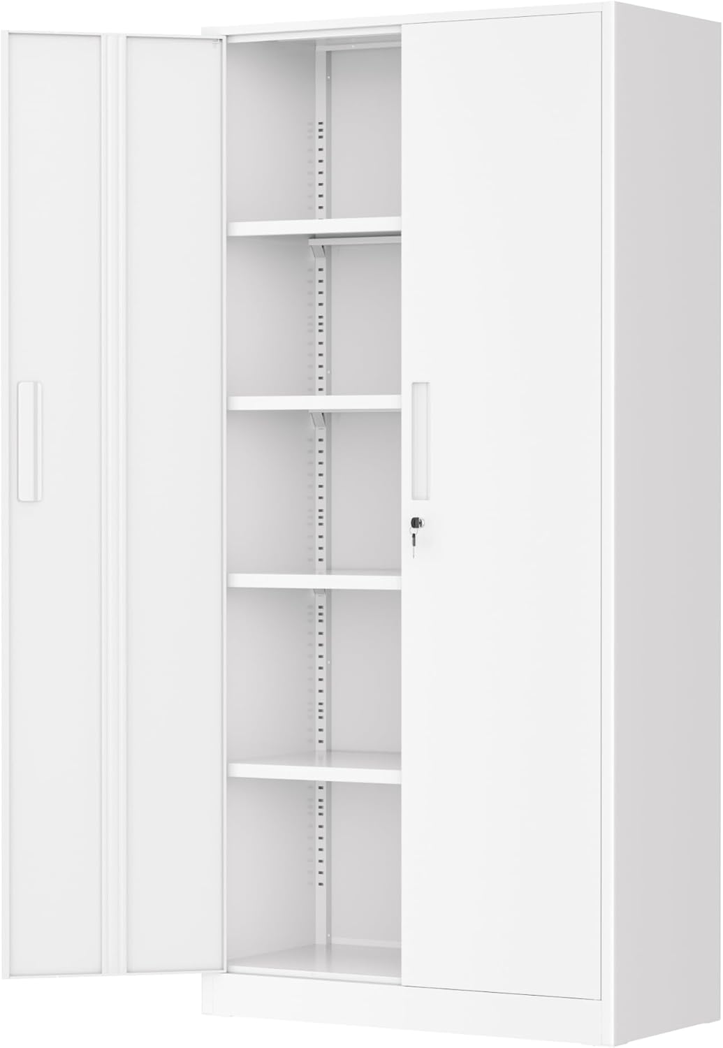 Greenvelly White Metal Storage Cabinet for Garage Organization