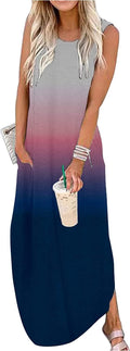 Hount Women's Casual Summer Sleeveless Maxi Dress with Pockets great