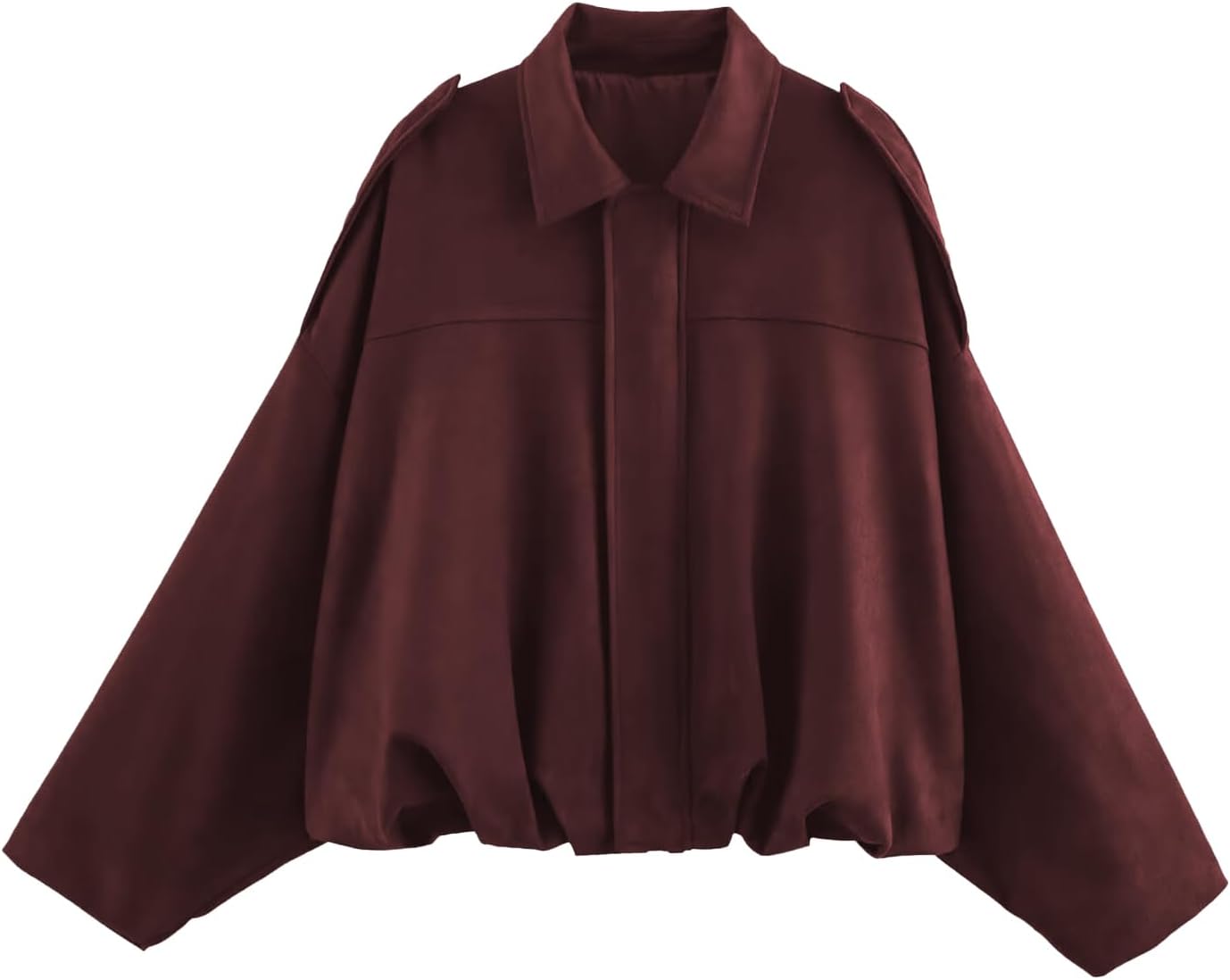 Womens Faux Suede Bomber Jacket Lightweight Casual Streetwear