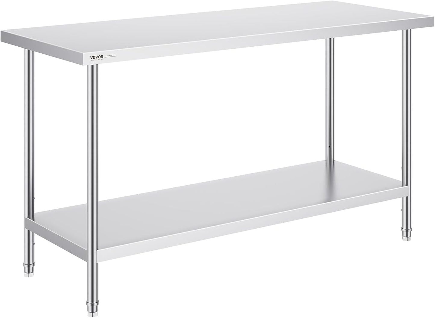 VEVOR Stainless Steel Prep Table for Kitchen and Garage Use