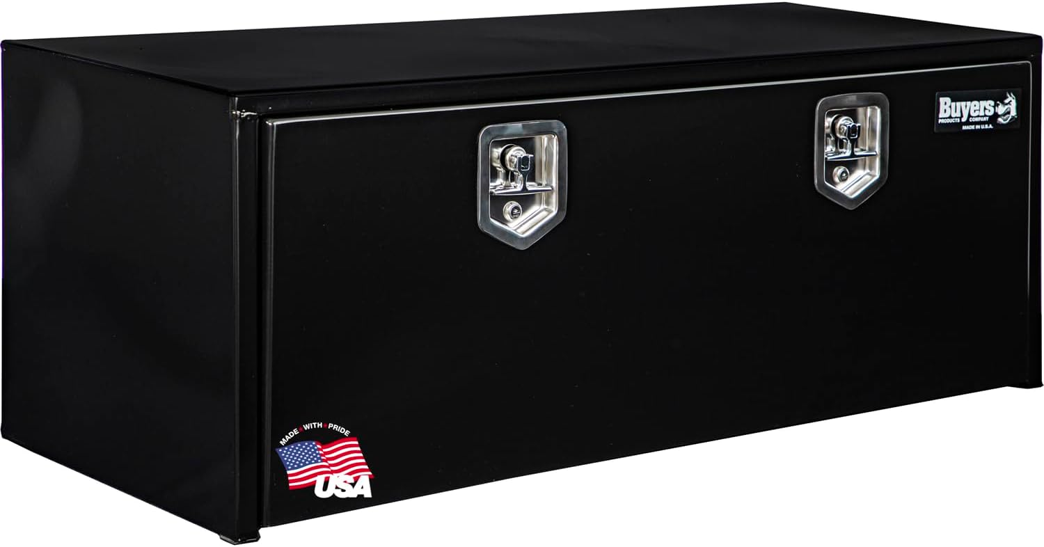 Durable Black Steel Underbody Truck Box for Secure Storage
