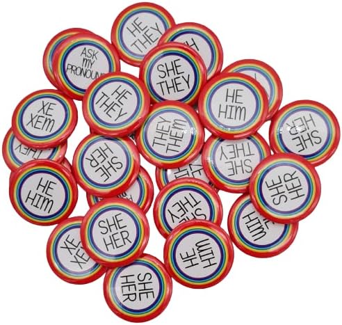 Customizable Bulk Pronoun Button Badges for LGBTQ+ Support