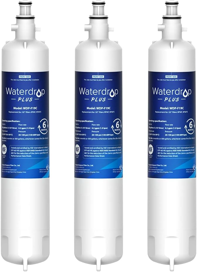 Waterdrop Plus WDP-F19C Replacement Water Filter for GE Models