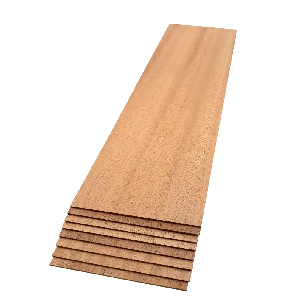 Mahogany Hardwood Planks for Crafts - 8-Pack of 1/8 in Blanks