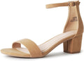 J. Adams Daisy Heeled Sandals - Ankle Strap Low Block for Weddings