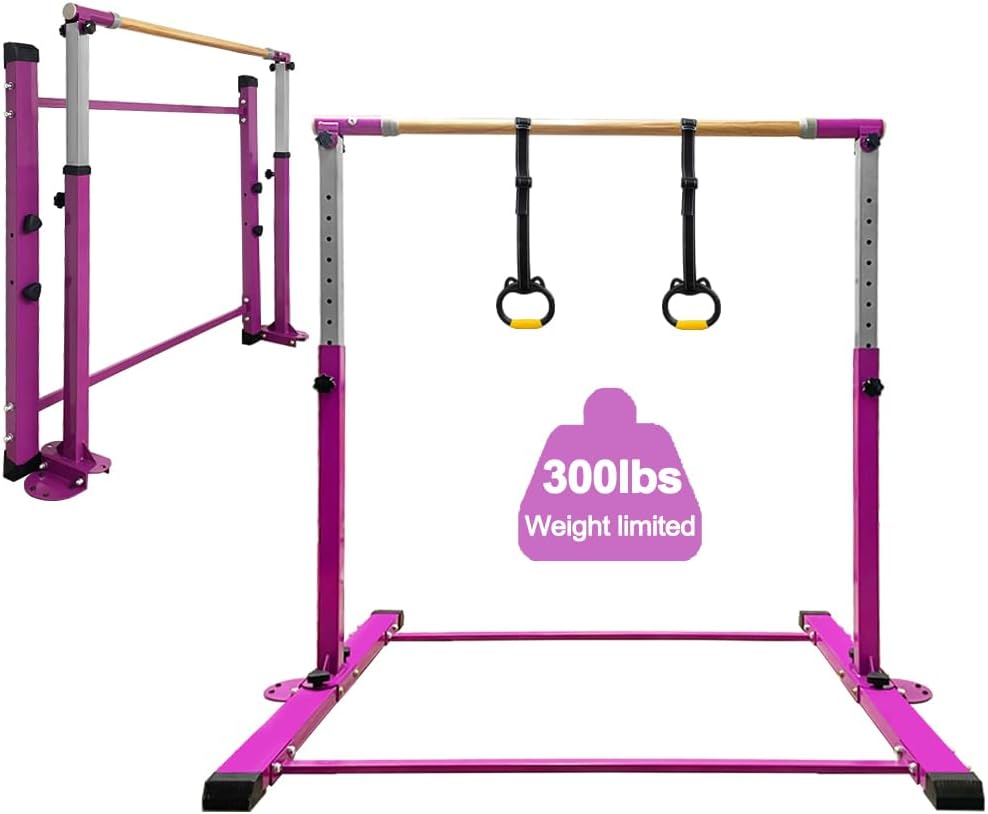 Gymnastics Bar for Kids Ages 3-15 - Adjustable Height Training