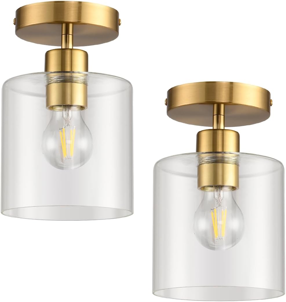 Brass Semi Flush Mount Ceiling Light for Modern Spaces