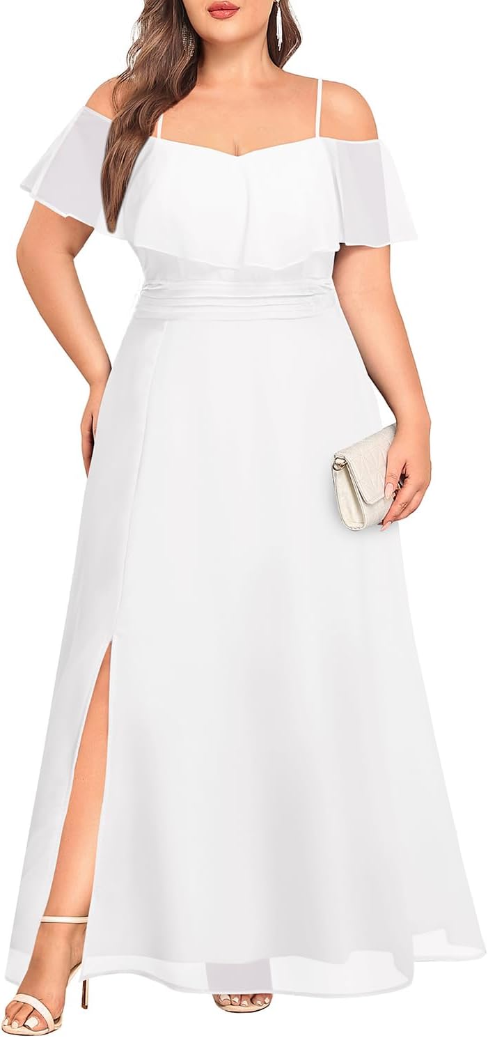 Plus Size Off The Shoulder Formal Wedding Guest Dress