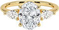 Moissanite Engagement Ring for Women 2 Ct Solid Gold & Silver